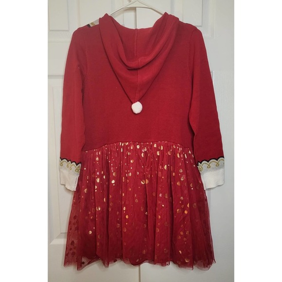 Girls' Santa Sweater Dress Red- Size Large Plus - Picture 4 of 4